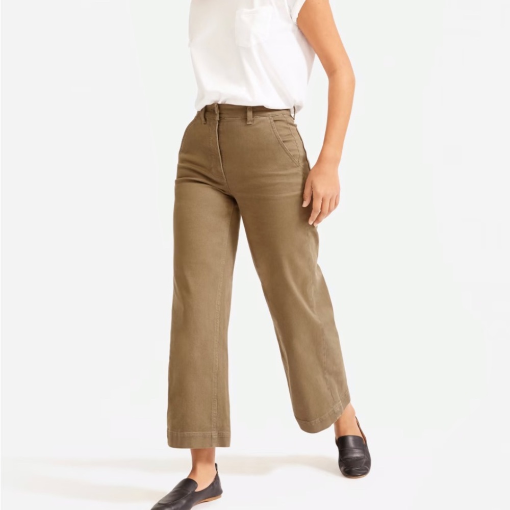 Everlane Wide-Leg Crop Size 8 Brown